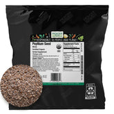 Frontier Co-op bolsa frontal de psyllium integral orgánico mostrando etiqueta y peso