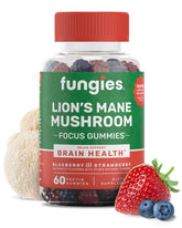 Fungies frente del frasco mostrando 60 gomitas y beneficios de conveniencia