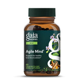 Gaia Herbs Agile Mind frente del envase mostrando sello de calidad