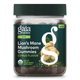 Gaia Herbs frasco al frente mostrando gomas veganas y ventaja de conveniencia