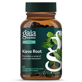 Gaia Herbs envase frontal mostrando producto y beneficio de calma