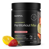 Gainful envase frontal sabor fresa-limonada mostrando beneficios energéticos