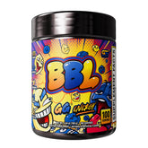 Gamer Supps tarro frontal mostrando 100 servicios y sabor BBL