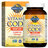 Garden of Life frasco frontal mostrando la etiqueta y beneficios