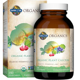 Garden of Life envase frontal mostrando certificaciones y beneficio orgánico
