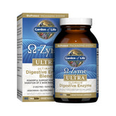 Garden of Life frasco frontal mostrando 180 cápsulas para digestión rápida