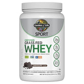 Garden of Life envase frontal que muestra 24 g proteína y sabor chocolate