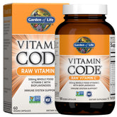 Garden of Life frasco frontal mostrando etiquetas y beneficios claros