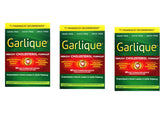 Garlique vista frontal del pack de tres frascos mostrando presentación y marca