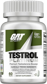 GAT SPORT frasco TESTROL Platinum vista frontal con información clara