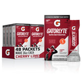 Gatorlyte frente del empaque mostrando 48 sobres y diseño claro