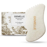 GEMELLE vista frontal de la piedra de jade blanco para modelar rostro
