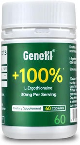 GENEIII frontal del envase mostrando cápsulas y beneficio antioxidante claro