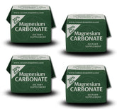 Generic carbonato de magnesio empaque frontal, portabilidad y dosificación clara