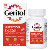 Geritol frente del envase mostrando nombre y concentración, claridad en elección