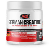 German Creatine envase frontal mostrando diseño y tamaño práctico