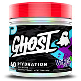 GHOST frente del envase mostrando 40 servicios y sabor Welch’s Grape