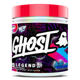 GHOST tarro frontal Blue Raspberry mostrando envase y beneficio energía intensa