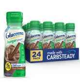 Glucerna Classic Chocolate vista frontal con envase listo para beber y conveniencia