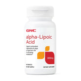 GNC envase frontal mostrando ALA 300 mg y beneficio de soporte energético