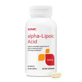 GNC bote frontal mostrando Alpha-Lipoic Acid y beneficio de apoyo antioxidante