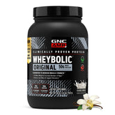 GNC envase frontal del producto mostrando 28 oz y sabor vainilla