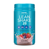 GNC envase frontal de Lean Shake 25 Mixed Berry mostrando diseño y tamaño del producto, ideal para control calórico