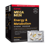GNC Mega Men frente del empaque mostrando el pack y beneficios resumidos