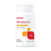 GNC melatonin frontal del envase mostrando 60 tabletas y facilidad de identificación