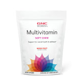 GNC empaque frontal del multivitamínico masticable, fácil identificación y confianza