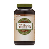 GNC frasco frente con 180 cápsulas de psyllium para apoyo digestivo conveniente