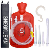 GNEGKLEAN vista frontal del kit completo mostrando bolsa y accesorios para limpieza segura