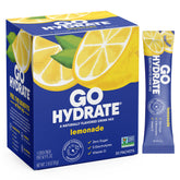 GoHydrate frente del paquete mostrando 30 sobres y beneficios