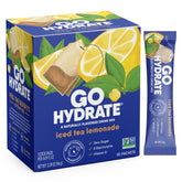 GoHydrate frente del empaque mostrando 30 sobres y beneficio portable