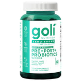 Goli envase frontal mostrando que es zero sugar y vegano, conveniencia clara