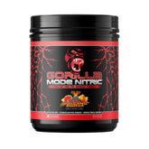 Gorilla Mind Gorilla Mode Nitric frontal del envase mostrando el sabor Volcano Burst y claridad de etiqueta