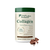 Great Lakes Gelatin envase frontal chocolate mostrando marca y beneficio práctico