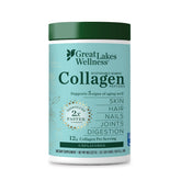 Great Lakes Gelatin envase frontal mostrando el sello sostenible y beneficio limpio