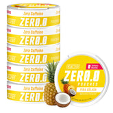 GRINDS lata Piña Colada frontal mostrando diseño y 18 sobres, práctico para llevar