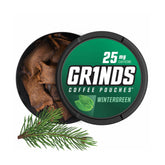 GRINDS lata Wintergreen vista frontal mostrando diseño y practicidad