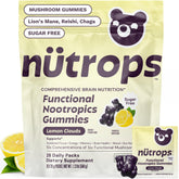 Grüns Nutrops paquete frontal mostrando enfoque y conveniencia
