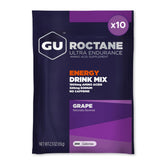 GU Energy frasco frontal mostrando sabor uva y beneficios energéticos