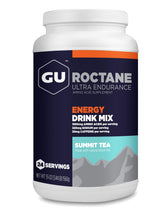 GU Energy envase Roctane frontal mostrando tamaño y sabor summit tea