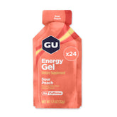GU Energy Sour Peach frontal del sobre mostrando el diseño y facilidad de uso