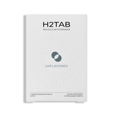 H2Tab frente del envase mostrando 30 tabletas y fácil almacenamiento