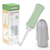 haakaa botella peri frontal mostrando diseño ergonómico y ventaja de capacidad