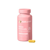 HAIRtamin MOM frente del envase mostrando dosis diaria y beneficio capilar