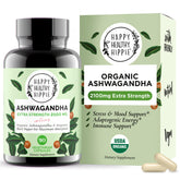 Happy Healthy Hippie frente del envase mostrando cápsulas y beneficio claridad