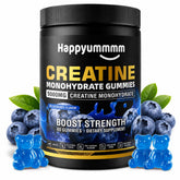 Happyummmm envase frontal mostrando 90 gomitas y certificación NSF, conveniencia
