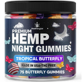 Healthergize envase frontal de gomitas frutales, aporta calma y sabor agradable